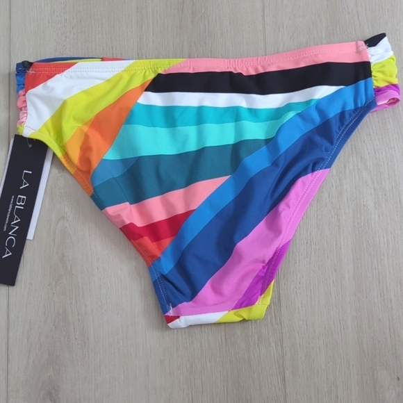 LA BLANCA | Women's Rainbow Sunscape Side-Shirred Hipster  Bikini Bottoms - Picture 5 of 5